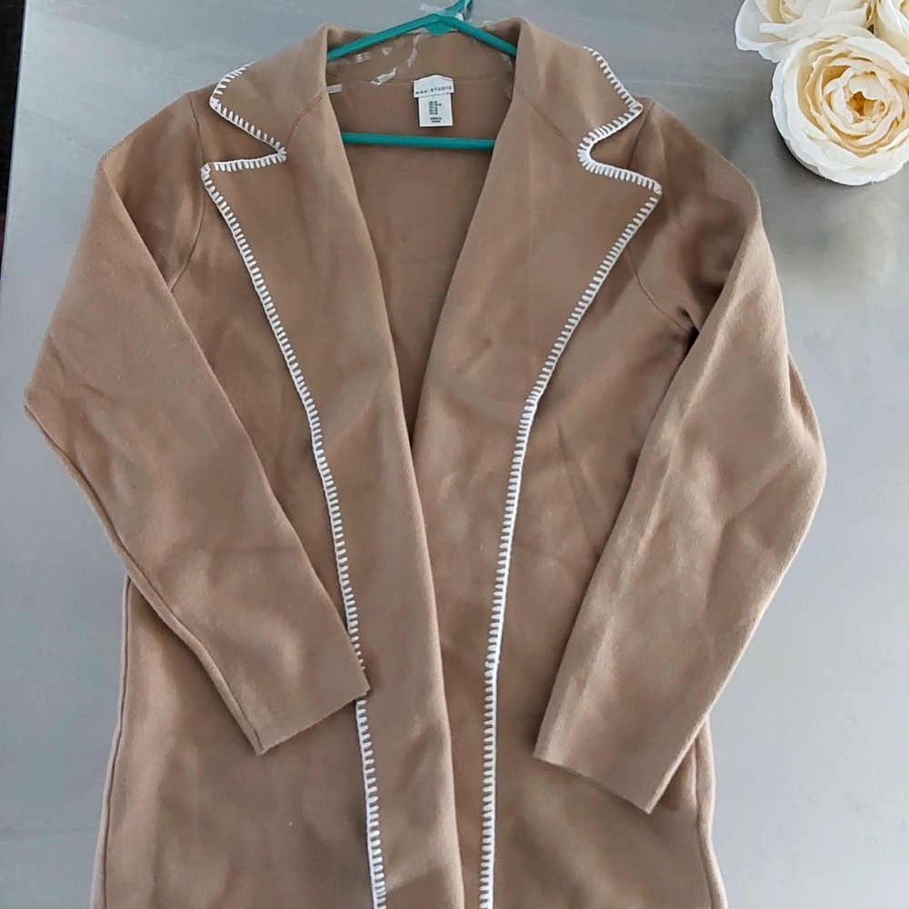 Women's Tan Open Front Coat